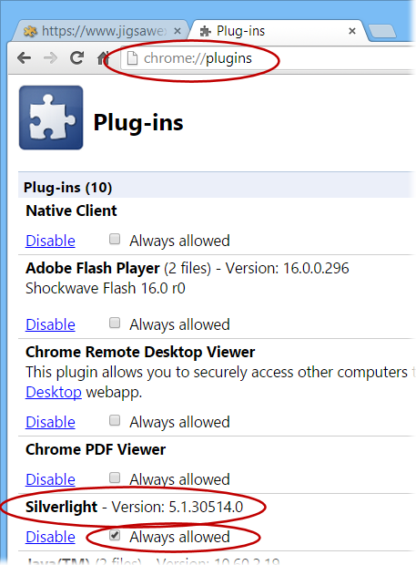 Chrome plug-ins