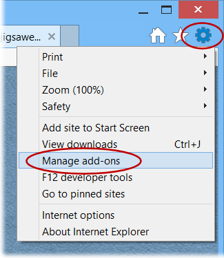 Manage IE add-ons