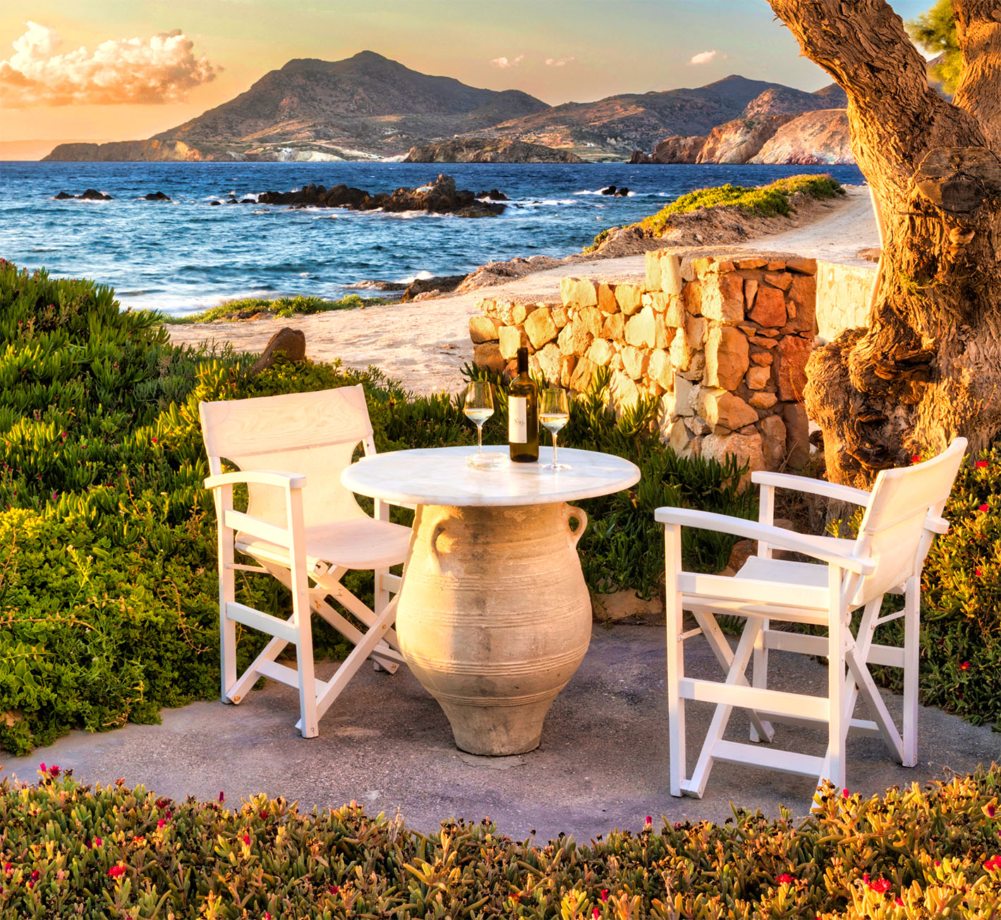Aegean Seaside Cafe Jigsaw Puzzle