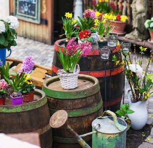 Barrels and Flowers Jigsaw Puzzle