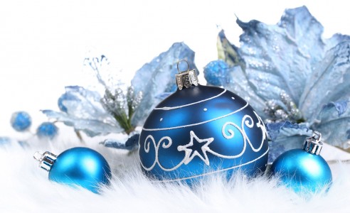 Blue Christmas Ornaments Jigsaw Puzzle