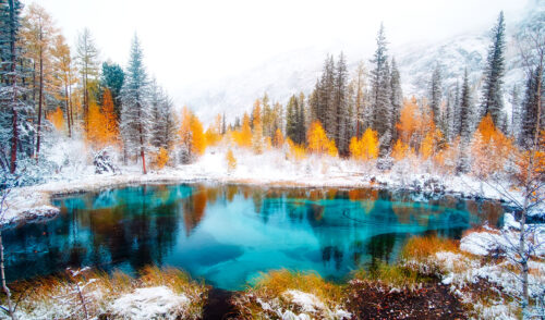 Blue Geyser Lake Jigsaw Puzzle