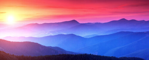 Blue Mountains Sunset Jigsaw Puzzle