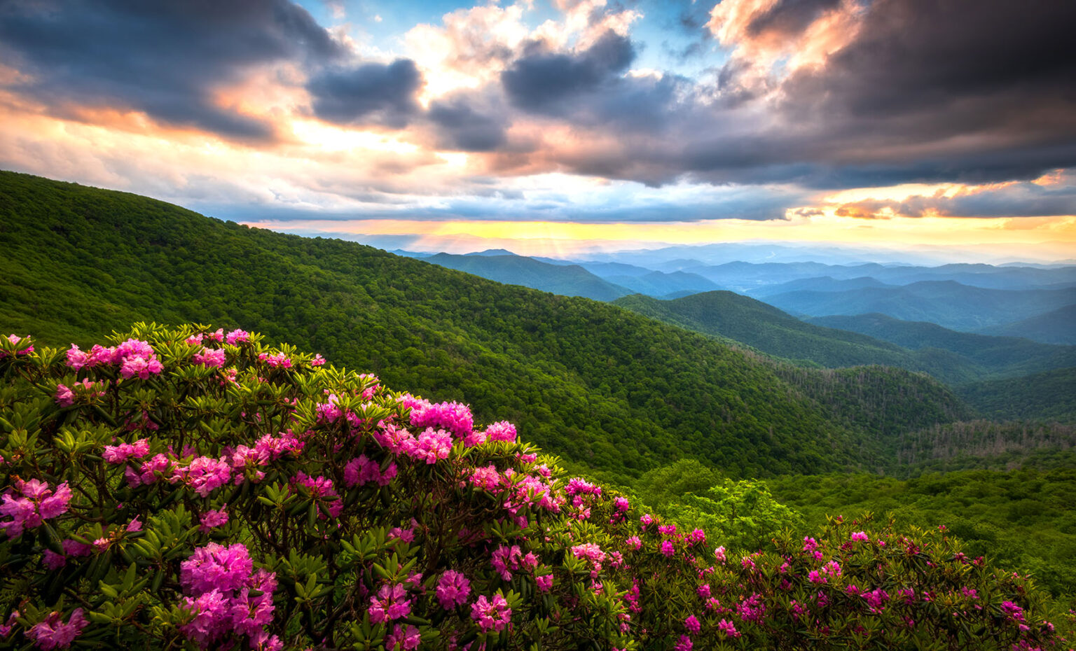 Blue Ridge Sunset Rides Blue Ridge Sunset Jigsaw Puzzle