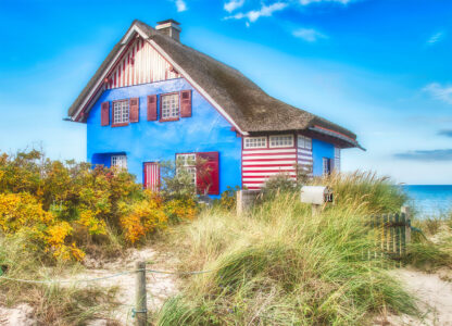Blue Thatched Cottage Jigsaw Puzzle Blue Thatched Cottage Jigsaw Puzzle