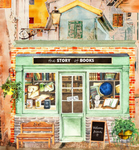 Bookshop Watercolor Jigsaw Puzzle