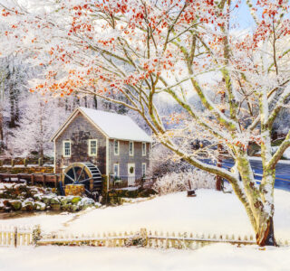 Brewster’s Mill in Snow Jigsaw Puzzle