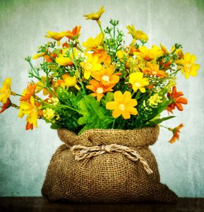 Burlap Flowers Jigsaw Puzzle