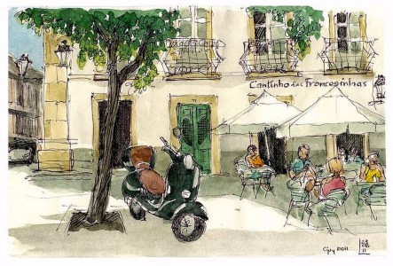 Cafe Watercolor Jigsaw Puzzle