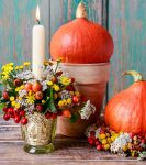 Candle and Pumpkins