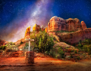 Cathedral Rock at Night Jigsaw Puzzle