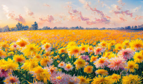 Chrysanthemum Field Jigsaw Puzzle