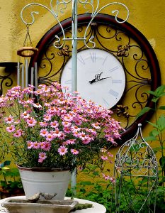 Clock and Flowers Jigsaw Puzzle