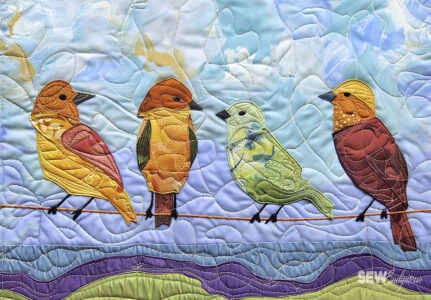 Colorful Birds Quilt Jigsaw Puzzle