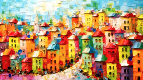 Colorful Cityscape Jigsaw Puzzle