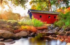 Connecticut Red Covered Bridge Jigsaw Puzzle