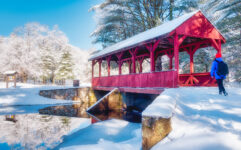 Covered Bridge in Snow