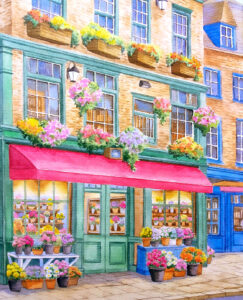 Downtown Flower Shop Jigsaw Puzzle