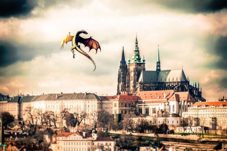 Dragon Over Prague Jigsaw Puzzle