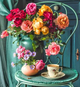 Flowers and Coffee Jigsaw Puzzle