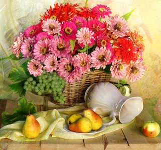 Flowers and Pears Jigsaw Puzzle