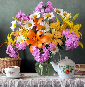 Flowers and Tea Jigsaw Puzzle