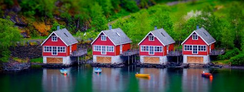 Four Boathouses Jigsaw Puzzle