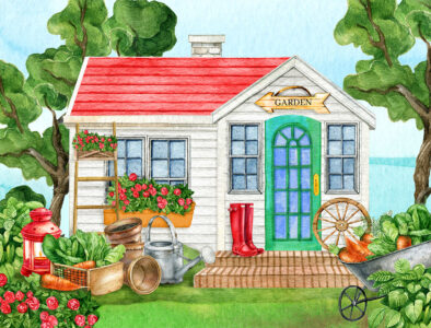 Garden Shed Watercolor Jigsaw Puzzle