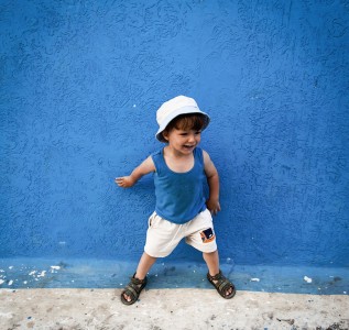 Kid in Blue Jigsaw Puzzle