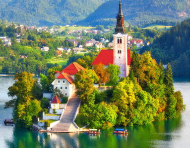 Lake Bled Church Jigsaw Puzzle