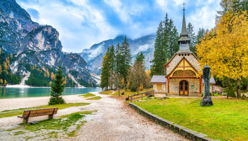 Lake Braies Chapel Jigsaw Puzzle