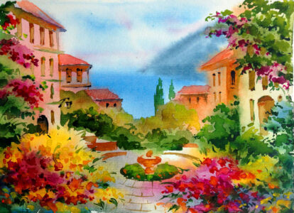 Mediterranean Watercolor Jigsaw Puzzle