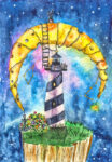 Moon over Lighthouse Jigsaw Puzzle