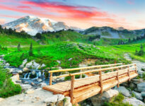 Mountain Trail Bridge Jigsaw Puzzle