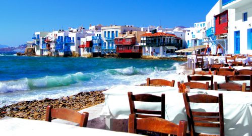 Mykonos Cafe Jigsaw Puzzle