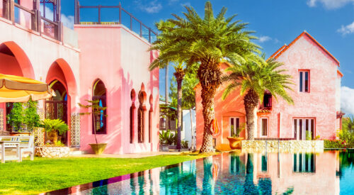 Pink Pool House Jigsaw Puzzle