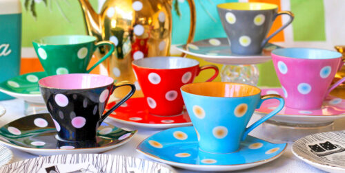 Polka Dot Tea Set Jigsaw Puzzle