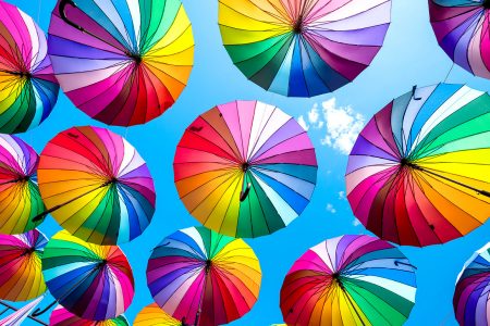 Rainbow Umbrellas Jigsaw Puzzle