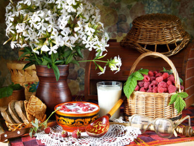 Raspberries and Milk Jigsaw Puzzle