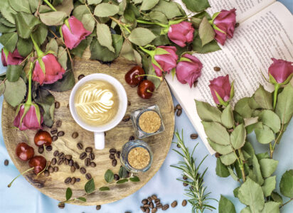 Roses and Coffee Jigsaw Puzzle