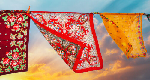 Scarves on Clothesline Jigsaw Puzzle