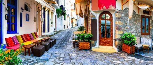 Skiathos Street Corner Jigsaw Puzzle