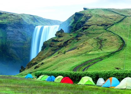 Skogafoss Camping Jigsaw Puzzle