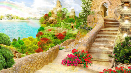 Steps to the Lake Jigsaw Puzzle