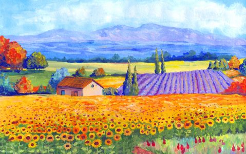 Sunflowers and Lavender Jigsaw Puzzle