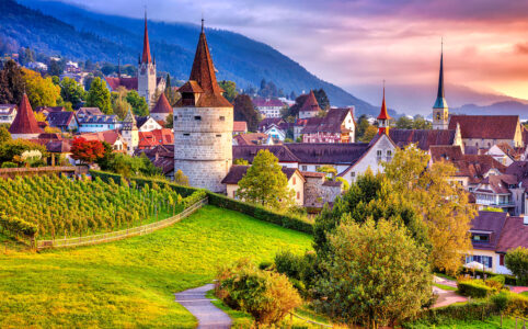 Sunset Over Zug Jigsaw Puzzle