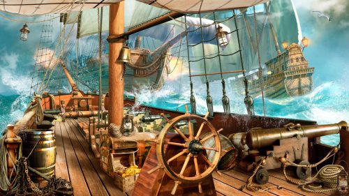 Tall Ship Battle Jigsaw Puzzle