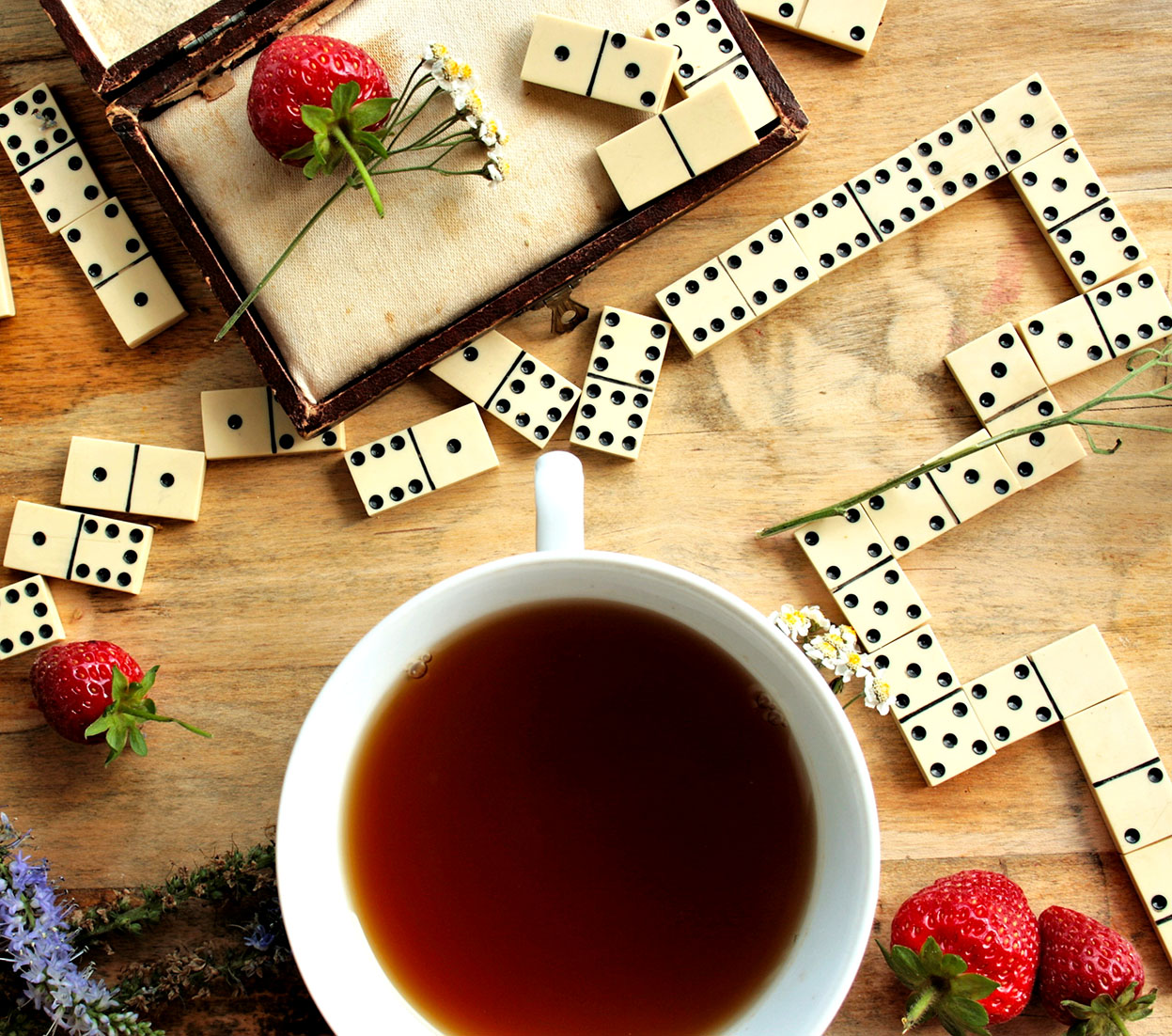 Tea and Dominoes Jigsaw Puzzle
