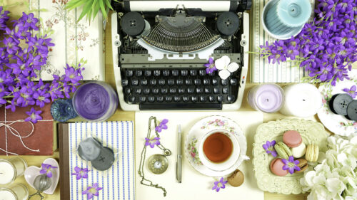 Typewriter and Tea Jigsaw Puzzle