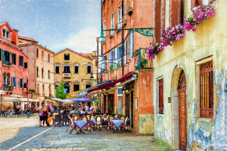 Venice Cafe Scene Jigsaw Puzzle